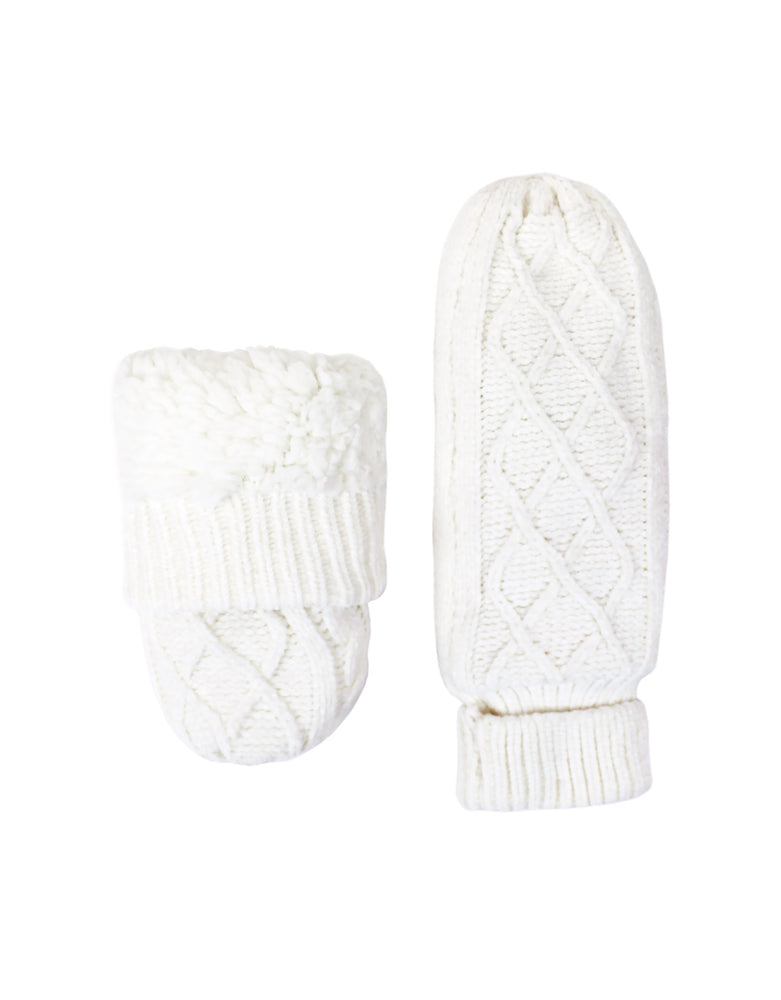 The Ivy Cream Chenille Mittens